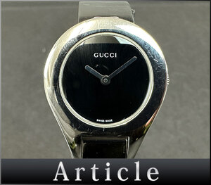 800219★ 動作確認済 GUCCI グッチ ラウンド バングルウォッチ 腕時計 クォーツ 2針 6700L SS シルバー レディース アナログ/ D