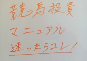 【本当に必要としてる方だけに推奨しております】競馬投資マニュアル　これで競馬予想会社や他人の予想に頼る事がなくなります