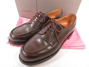 HH美品 【JMウエストン J.M.WESTON】 641 ゴルフ GOLF レザー Uチップ 外羽根 ドレスシューズ 靴 (メンズ) size9E ブラウン系 □30MZA6438