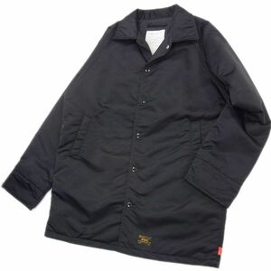 美品 定価4万円●WTAPS ダブルタップス 172WVDT-JKM05 COACH LONG コーチジャケット メンズ オーバーサイズ ブラック 中綿入り コート