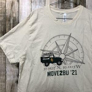 1スタ【カレッジTシャツ】MOVE2BU 2021 アメカジ 海外古着 ヴィンテージ 羅針盤 コンパス USA古着 Y2K 古着コーデ 大きいサイズ XL ビッグ