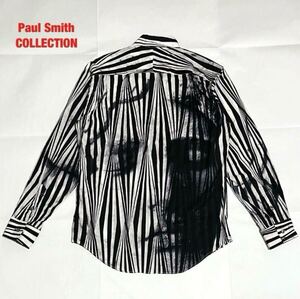 【人気】Paul Smith COLLECTION　ポールスミス　総柄シャツ　フェイス柄　ボーダー柄　ストライプ柄　ユニセックス　474650 C456