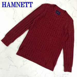 HAMNETT ハムネット カジュアル長袖リブニット レッド ワインレッド シンプル S C5035