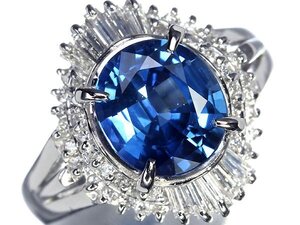 MO14003D【1円～】新品【RK宝石】≪Sapphire≫ 鮮やかブルー 極上サファイア 大粒2.16ct!! 極上ダイヤモンド Pt900 高級リング ダイヤ