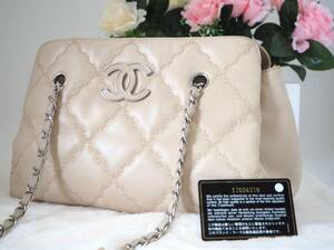 1円スタート 希少 美品 CHANEL シャネル ココマーク ラムスキン ウルトラステッチ チェーン ショルダーバッグ バッグ レディース ホワイト