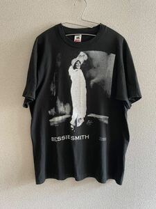 90s USA製 ビンテージTシャツ gear ink jazz bessie smithブラック ジャズ L 両面 ベッシースミス ブルース アメリカ バンド 音楽家