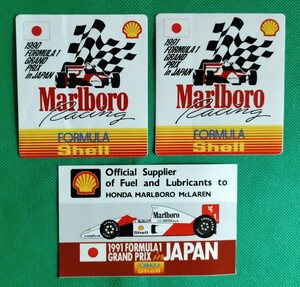 F1日本グランプリ1991 shellプロモステッカー(3枚)