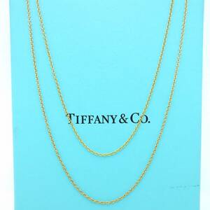 【送料無料】 未使用 Tiffany&Co. ティファニー イエロー ゴールド ロング ネックレス チェーン 750 K18 80cm HS5