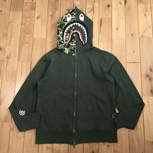 ABC camo green シャーク パーカー Lサイズ shark full zip hoodie a bathing ape BAPE エイプ ベイプ アベイシングエイプ 迷彩 i2952