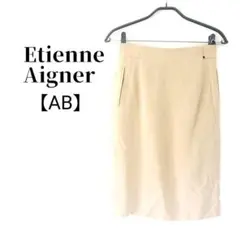 【美品】Etienne Aigner ストレッチツイル タイト ミドルスカート