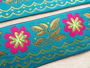 長さ延長可☆チロリアンテープ 0.5mより お花 ☆エスニック 刺繍リボン