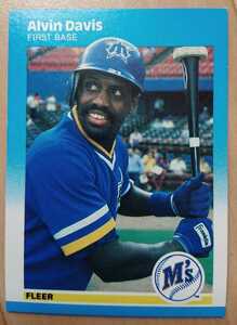 ★来日外国人 デービス 近鉄 バファローズ ALVIN DAVIS FLEER 1987 #584 メジャーリーグ MLB 大リーグ アルビン MARINERS マリナーズ