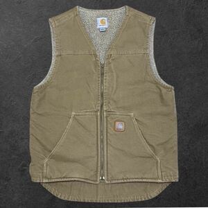 【状態良好】【完全売り切り】Carhartt カーハート ボア ダックベスト 裏地ボア メキシコ製 Sサイズ 古着 アメカジ ストリート 00s