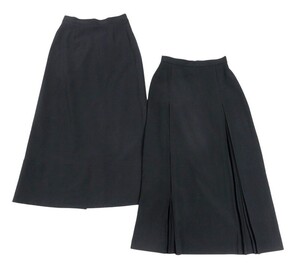 TI4488▼2点セット▼アメリ/AMERI*クラネ/CLANE*DOUBLE CROSS TRAPEZE SKIRT+HIDE PLEATS SKIRT*ロングスカート*サイズM/1*ブラック