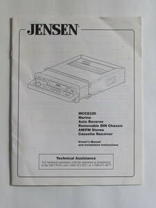 JENSEN　MCC8320　取扱説明書　取説　英語　船　ボート　オーディオ