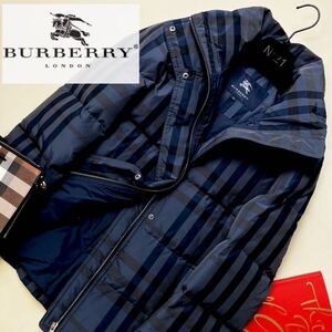 f7超美品ふんわりダウン95%の極み★参考価格15万●BURBERRY LONDON●メガチェックダウンジャケット　バーバリーコート レディース　38