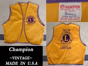 デッドストック VINTAGE ビンテージ championランタグ USAアメリカ製 LIONS ベスト needles チャンピオン RL ウエアハウス modelマッコイズ