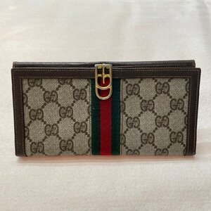 質マルタカ GUCCI オールドグッチ ヴィンテージ シェリーライン 長財布/Wフラップ