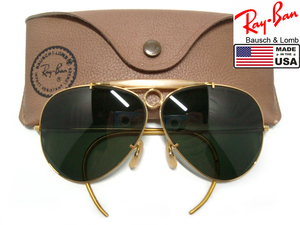 美品Vintage B&L RayBan SHOOTER 62mm USAゴールドG15シュータMETALボシュロムBLアメリカ製シューティングlargeメタルGold金サングラス米国