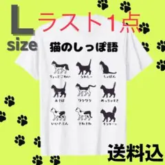 猫 Tシャツ ホワイト L　猫好き　おもしろ　面白い　半袖　猫グッズ　ネコ　ねこ