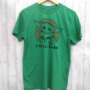 【古着】　STAR WARS　スターウォーズ　レディース　Tシャツ　半袖　Sサイズ　グリーン　緑　グローグー　キャラクターTシャツ