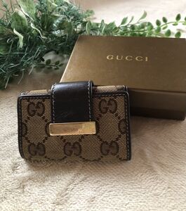 【越後水草】◆美品◆GUCCI GG柄 キャンバス キーケース