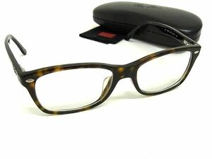 1円 ■美品■ Ray-Ban レイバン RB5228F 2012 53□174 140 度入り べっ甲調 メガネ めがね 眼鏡 レディース メンズ ブラウン系 FF1381