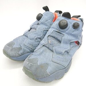 ◇ Reebok リーボック V63047 ポンプヒューリー スニーカー サイズ24 ライトブルー オレンジ レディース メンズ E