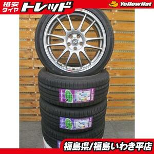 ★いわき★新品夏タイヤ215/45R17中古エンケイホイールセット 7.5J+48 5/100 プリウス PHV レガシィB4等送料無料！