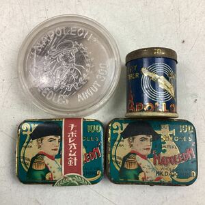 s9315 蓄音機 針 ナポレオン針 アポロン 竹針 レコード針 針ケース 優秀無比 ブリキ缶 NAPOLEON needles ケース 中古