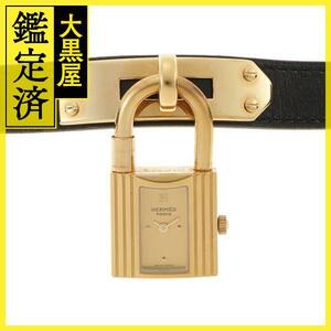 HERMES　エルメス　ケリーウォッチ　KE1.210　GP/革　女性用クオーツ時計【473】