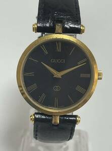 【1円スタート】GUCCI グッチ 腕時計 シェリーライン クォーツ黒文字盤 非稼働品