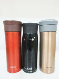 N8938【水筒】3本★サーモス THERMOS★JMK-501 500ml★TCKM500 0.5L★JMZ-480★直飲み 真空断熱ケータイマグ ステンレスボトル★中古