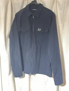 FRED PERRY Zip Overshirt ネイビー Mサイズ