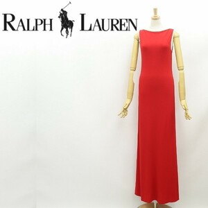 ◆RALPH LAUREN BLACK LABEL ラルフローレン ブラックレーベル スクープドアウトバック マキシ ロング ワンピース ドレス レッド 4