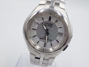 380641【1円スタート】CITIZEN シチズン 稼動品 H410-T007627 アテッサ エコドライブ メンズ 時計 ソーラー ケース38mm