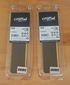 567　新品 Crucial DDR5 4800(PC5-38400) 16GB 2枚　合計32GB [CT16G48C40U5]