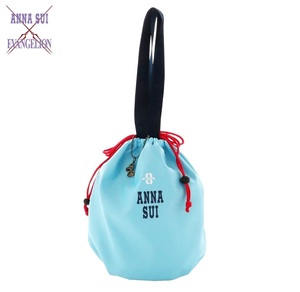 AS-さ　新品本物即決　巾着バッグ　ANNA SUI×EVANGELION　零号機　アナスイ×エヴァンゲリオン　ブランド鞄アニメコラボ商品　バタフライ