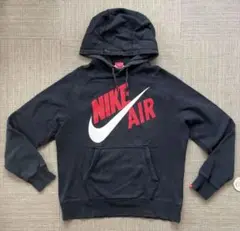 ◆90s NIKE AIR プルオーバーパーカー 赤タグ スウッシュ Lサイズ