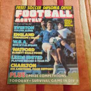 洋雑誌FOOTBALL MANTHLY Apr1983 エバートンポスター　サッカー　イングランド