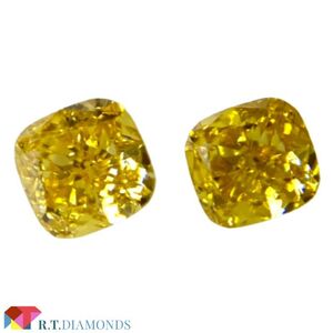 FANCY INTENSE ORANGY YELLOW 0.121ct＆0.116ct/X/RT0423/CGL