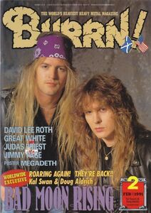 BURRN! BAD MOON RISING/DAVID LEE ROTH/GREAT WHITE/JUDAS PRIEST/JIMMY PAGE/MEGADETH/ヘヴィ・メタル・マガジン1991年2月号