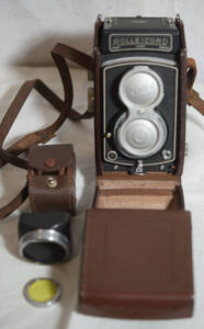 961 独逸製 銘品 ROLLEICORD 純正革ケース 動作品