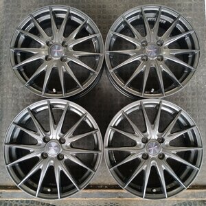 管理番号：A4-15【4本価格】【16×5.5J 4×100 ET+45 ハブ73】WEDS VELVA SPORT・タント N-BOX等・店頭引取可能・適格請求書発行可能