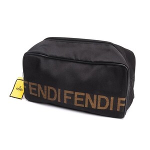 フェンディFENDI ロゴジャガードデザインポーチ 黒F