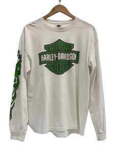 HARLEY DAVIDSON◆90s/四つ葉/GREEN FLAME/ST. PATRICKS DAY/袖フレア/長袖Tシャツ/L