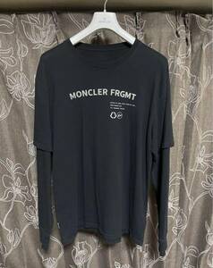 美品★ 国内正規モンクレール MONCLER FRAGMENT HIROSHI FUJIWARAクルーネック長袖 カットソー f209U8D70210 8392BメンズL相当 ロンT