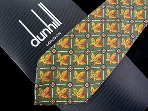 ♪今週の特売980円～♪3509♪良品【dunhill】ダンヒル【花 小花 葉っぱ 植物 柄】ネクタイ♪