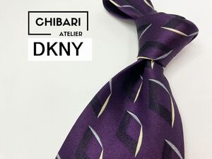 【超美品】DKNY　ダナキャラン　ドット柄 ネクタイ 3本以上 送料無料 メンズ パープル系　1105111