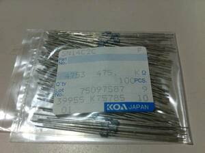 KOA SN14C2C 1/4w　475KΩ F ±1％ 100本1袋 (9)